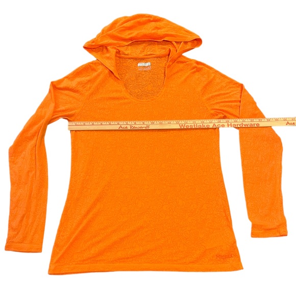 Marmot Orange Floral Long Sleeve Hooded Top | Women’s L - Picture 6 of 8